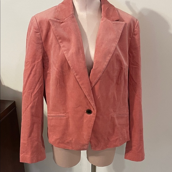 Talbots Salmon color Women's Corduroy Blazer Fully lined Size 18 NEW with Tags
